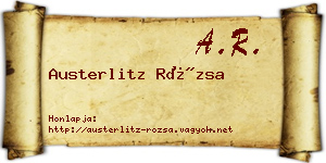 Austerlitz Rózsa névjegykártya